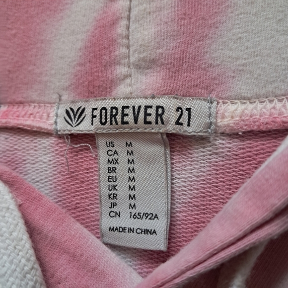 Forever 21 Cropped Tie Dye Hoodie, Size M - Picture 5 of 7